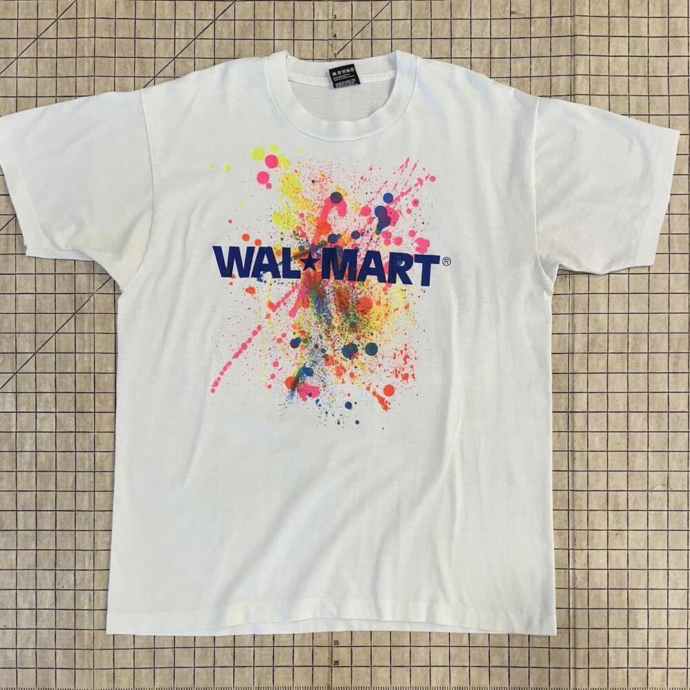 Vintage Fruit Of The Loom Best T-Shirt XL Paint Walmart SUPERCENTER Paper Thin - Picture 1 of 10